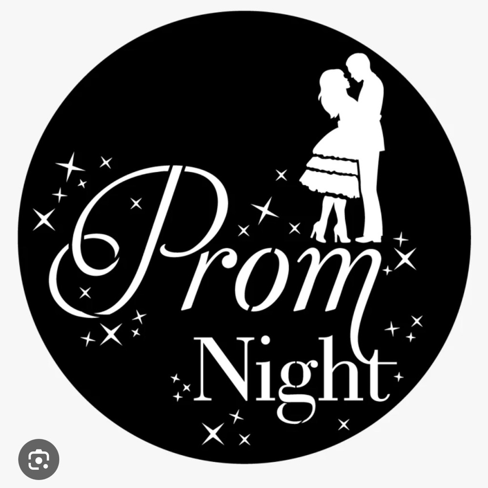 Prom Night Round Wall Sign - Black & White